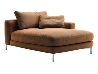 Modern chaise lounge with elegant upholstery in warm tones, perfect for relaxation
