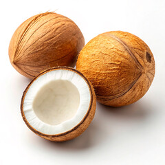 coconut on white background
