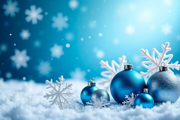 a blue background with christmas decorations and a blue background with a blue background
