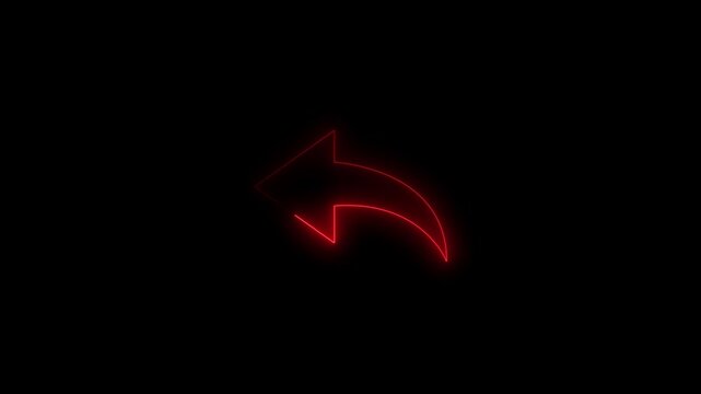 Abstract beautiful neon arrow icon animation.Animated share icon