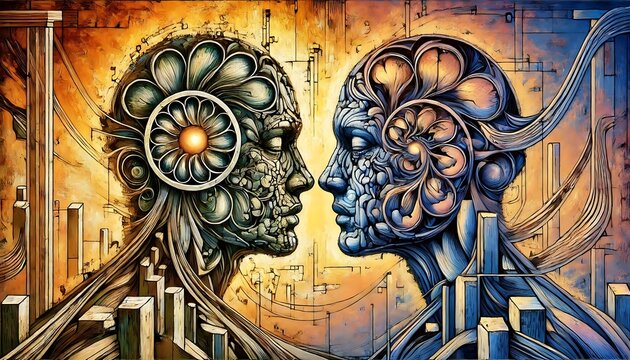 Interpreting jealousy with fragmented forms in artwork with Generative AI