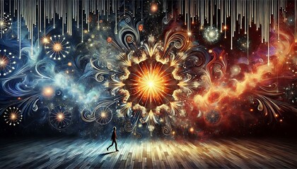 Visualizing excitement with explosive patterns in art with Generative AI