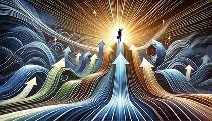Depicting ambition with upward flowing designs with Generative AI
