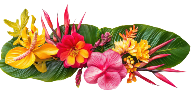 Flower arrangement, transparent background