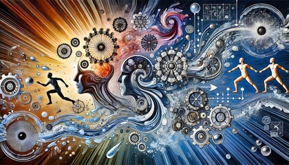 Illustrating human adaptability with fluid and changing visuals with Generative AI