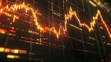Stock Market Financial Graph with High Contrast Overlay