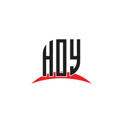HOY letter logo design with white background in illustrator, vector logo modern alphabet font