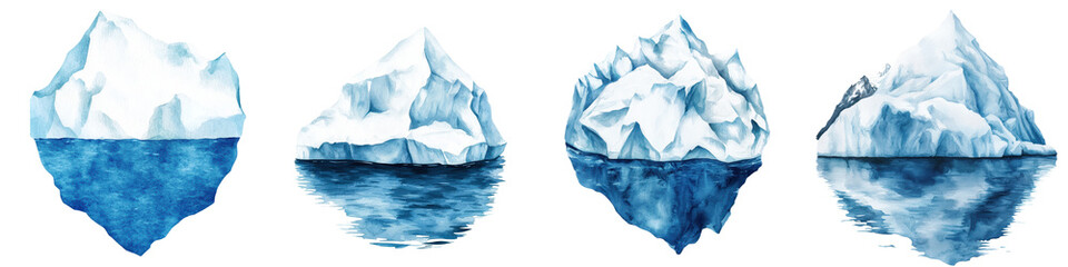 Fototapeta premium Bold and Dramatic Arctic Glacier Formations Illustrated as Clipping Art with Natural Elements and Icy Landscapes Majestic Icy Pinnacles and Towering Frozen Cliffs Against a Frigid Polar Backdrop