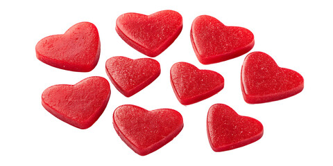 red hearts on white background