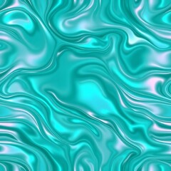 Obraz premium Liquid Teal Swirl: Abstract Seamless Pattern 