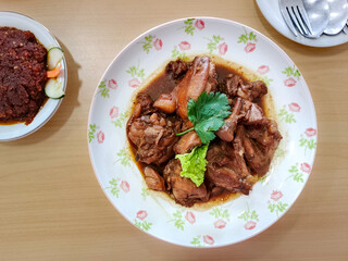 Saute soy sauce chicken or Ayam Kecap or Semur Ayam. Perfect for recipes, articles, catalogs or any commercial purpose.