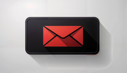 Professional red and black Message icon	