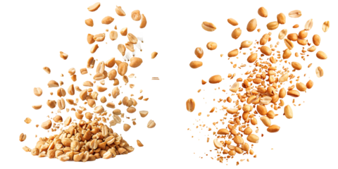 organic peanuts salted snack chapped fly in air healthy food. Generative AI.