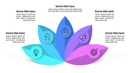 Infographic template. Lotus flower with 5 steps