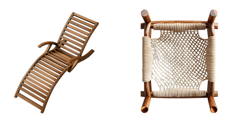outdoor lounge chair Top view. Generative AI.