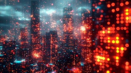 Fototapeta premium Noise texture of A pixelated abstract background with a futuristic aesthetic