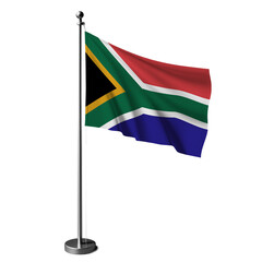 South Africa flag 4 isolated, table flag