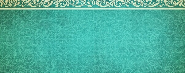 Elegant Vintage Background with Intricate Floral Patterns and Textured Green Surface