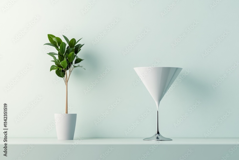 Aufkleber a flat, clean design of a funnel and filter paper setup, with exaggerated simplicity against a white