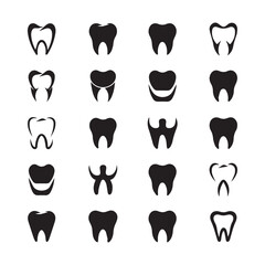 set of dental logo vector icon