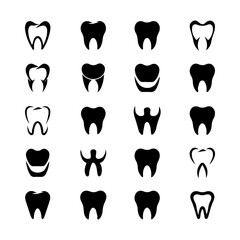 set of dental logo vector icon
