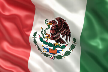 Mexico flag. Waving mexican flag