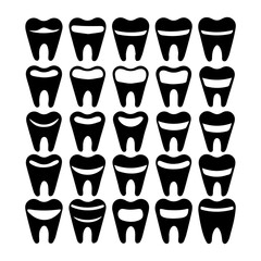 set of dental logo vector icon