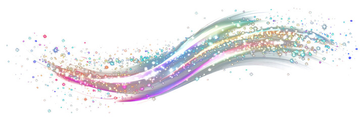PNG Sparkling light trail art particles graphics.