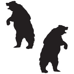 Bear Silhouette, Bear Vector Silhouette, Bear cartoon Silhouette, Bear illustration, Bear icon Silhouette, Bear Silhouette illustration