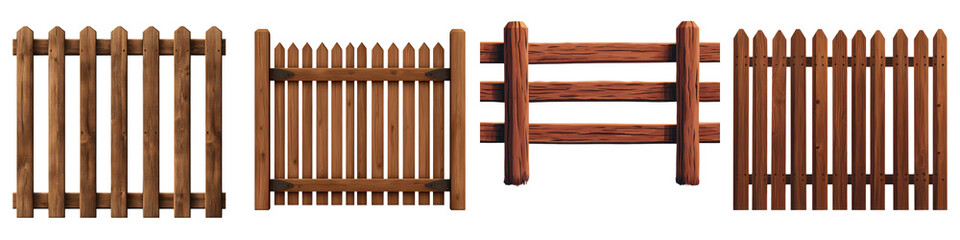 Collection of Various Wooden Fences Barriers and Enclosures for Outdoor Boundaries Privacy and Landscape Design  Rustic Traditional and Natural Wooden Fence Panels Planks and Structures