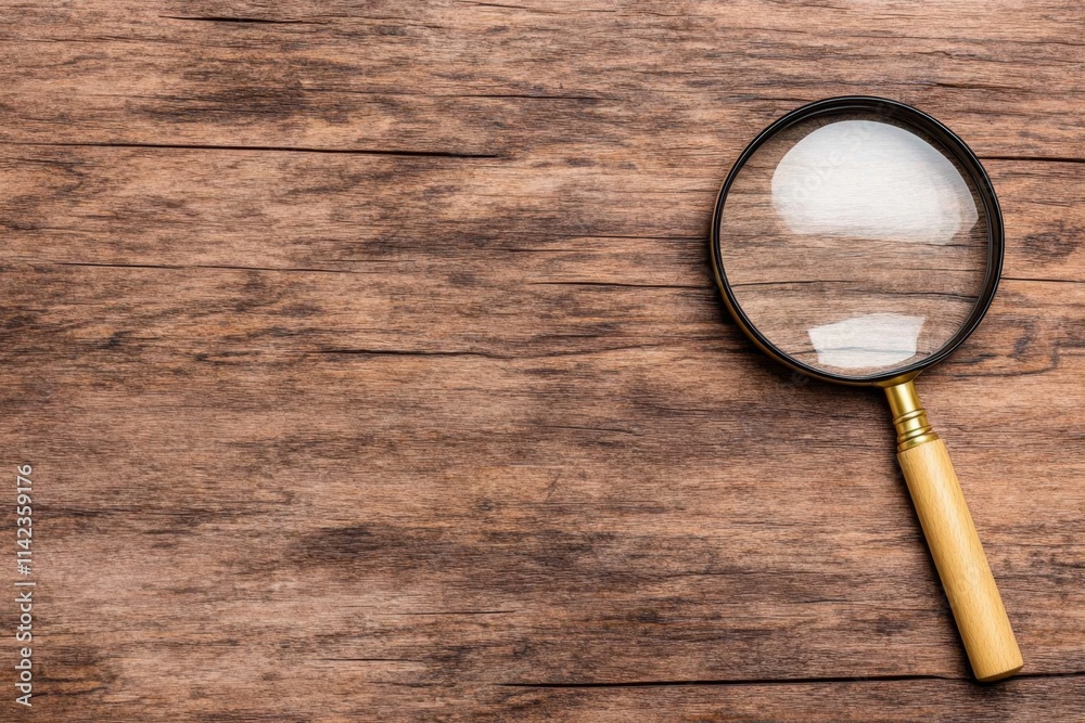 Aufkleber a minimalist illustration of a single magnifying glass focusing on a specific point, drawn in clean 