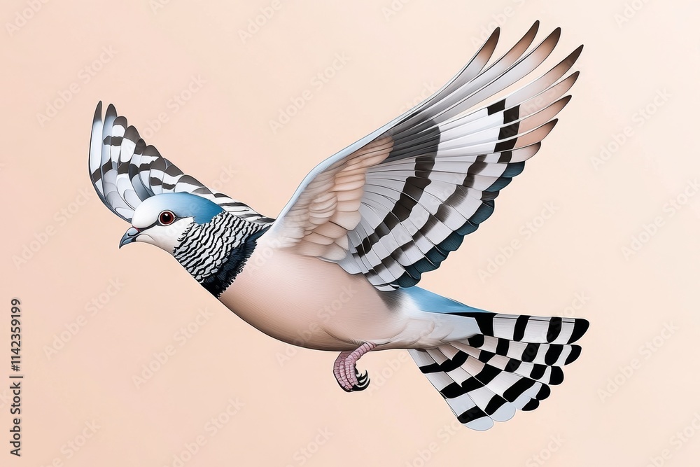 Poster A minimalist illustration of a soaring bird with clean, flowing lines against a soft gradient background