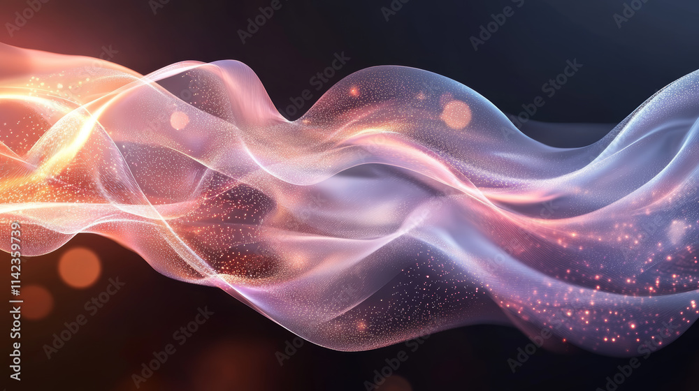 Poster colorful swirling patterns with soft light effects creating a dynamic abstract visual experience