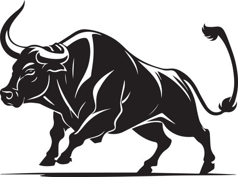 recommend clip art: black and white bull vector