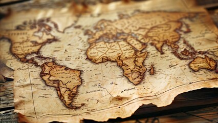 Old Map Paper in Vintage Style: Aged and Textured Background for Historical and Adventure Themes