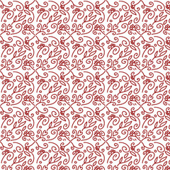 floral ornament and heartshape valentine theme pattern