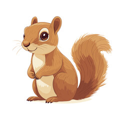 Squirrel vector illustration, cartoon clipart animal in flat style. Wild animals wildlife concept. Squirrel vector design isolated on white background