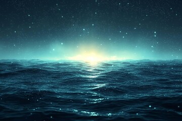Fototapeta premium high quality perfectly seamless loop of deep blue ocean waves from underwater background with micro particles flowing