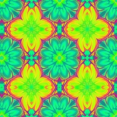 Vibrant Floral Pattern: A seamless and captivating pattern featuring bright, vibrant colors and intricate floral motifs.