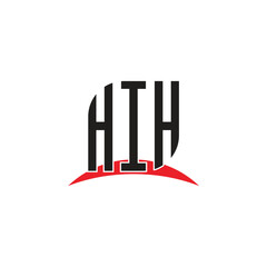 HIH letter logo design with white background in illustrator, vector logo modern alphabet font