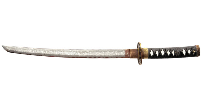 Katana sword, isolated on transparent background