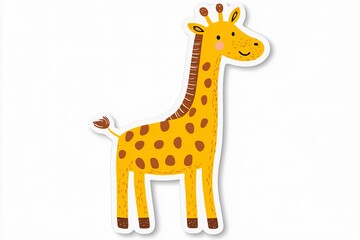 Fototapeta premium Playful cartoon giraffe illustration children's art fun design