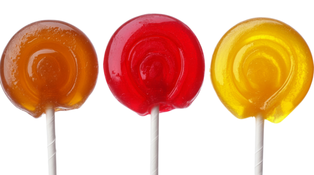 Lollipops, isolated on transparent background