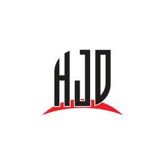 HJD letter logo design with white background in illustrator, vector logo modern alphabet font