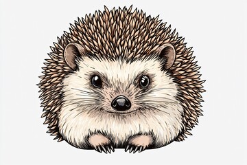 Obraz premium Cute hedgehog illustration animal art digital artwork studio whimsical