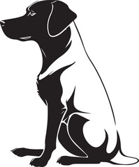 black and white dog vector graphics