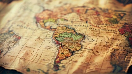 Old Map Paper in Vintage Style: Aged and Textured Background for Historical and Adventure Themes