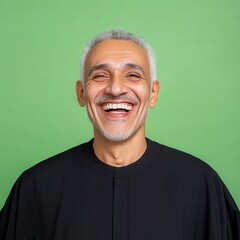 Obraz premium Smiling Saudi Arabian senior male in traditional attire portrait