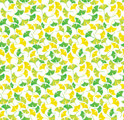 銀杏の葉のシームレスパターン