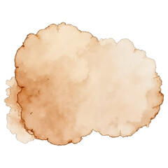 Obraz premium Brown coffee stain texture on white background. Natural watercolor-like splatter with irregular edges and gradient shading. Vector illustration